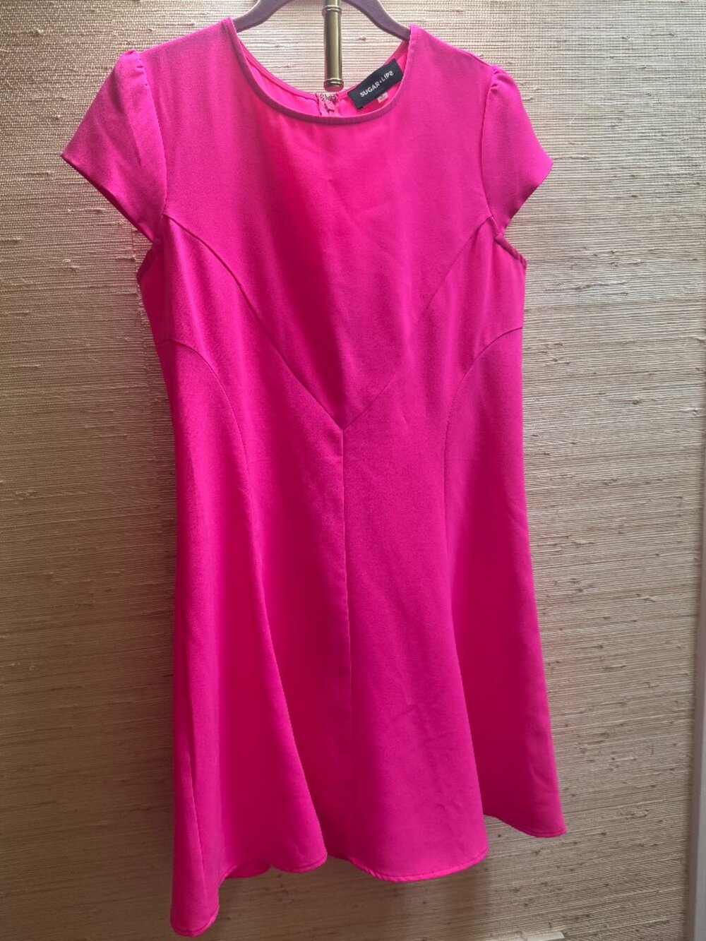 Sugar + Lips Neon Pink Fit & Flare Dress Size M